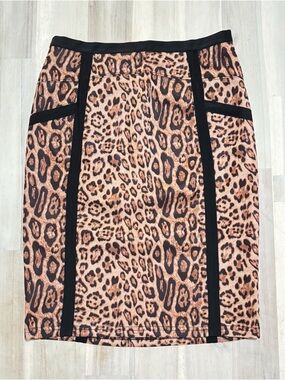 Forever 21 Leopard Print Pencil Skirt in Tan and Black